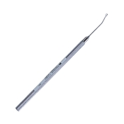 Nightingale Capsule Curette Angled With A 1.75mm Diameter Semi Sharp Ring 10mm Tip To Bend  On A Round Knurled Handle Overall Length Of 4 3/4" (120mm) 